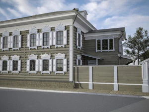 russian old wooden house 3D Model