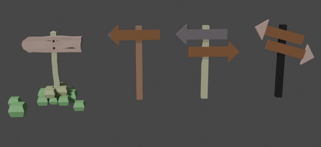 road signs 3D Модель .c4d .max .obj .3ds .fbx .stl .blend 