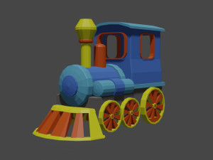 the scene of the locomotive at the platform 3D Model