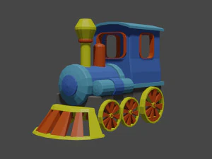 the scene of the locomotive at the platform 3D Model