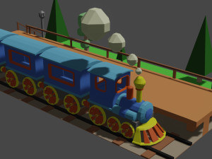 the scene of the locomotive at the platform 3D Model
