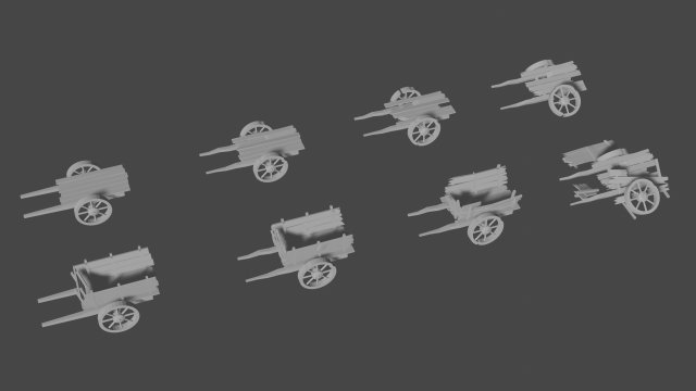 wooden hand wheelbarrow 3D 모델 .c4d .max .obj .3ds .fbx .stl .blend 