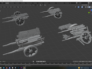 wooden hand wheelbarrow 3D 모델