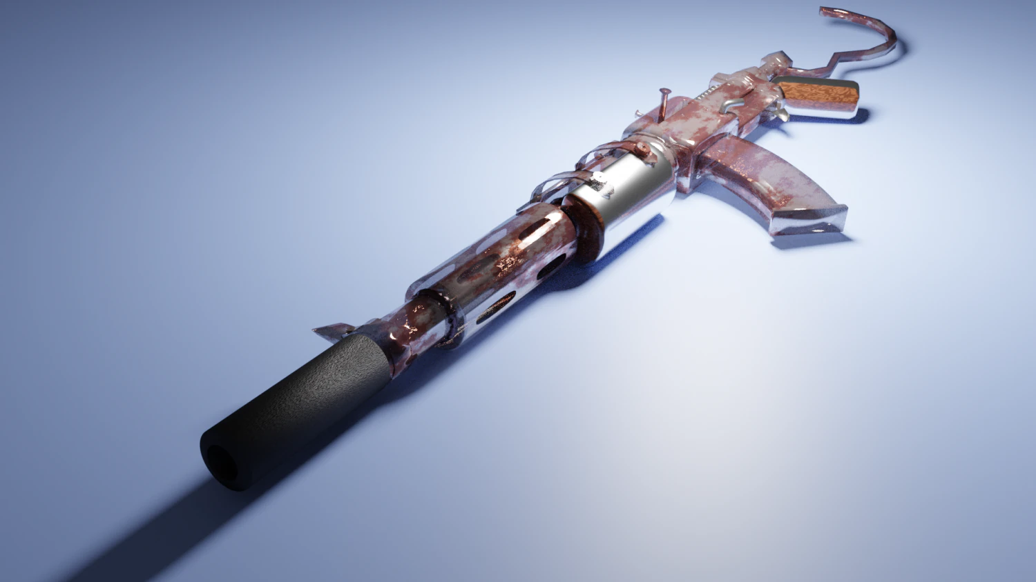 apocalypse style automatic rifle 3D Model .c4d .max .obj .3ds .fbx .stl .blend
