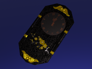 black marble clock Model 3D