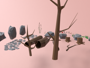 Low poly forest asset 3D Модель