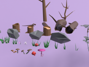 Low poly forest asset 3D Модель