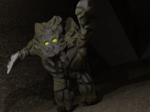 G&oacute;lem de piedra Modelo 3D