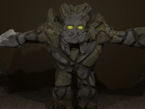 G&oacute;lem de piedra Modelo 3D