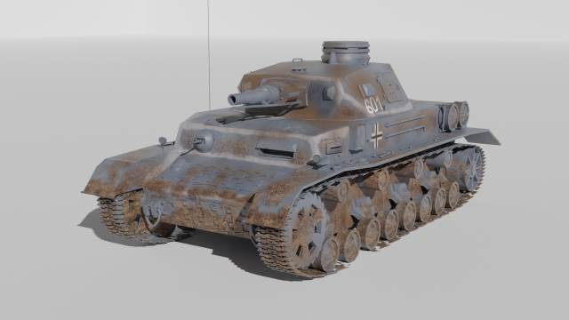 Pz4AustF1 3D Model .c4d .max .obj .3ds .fbx .stl .blend 