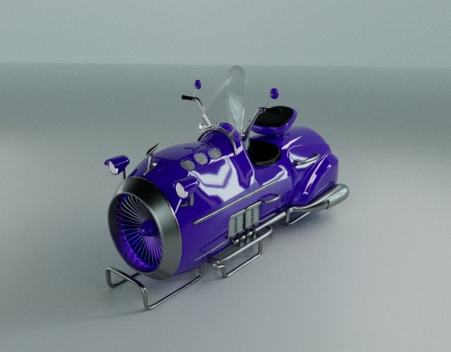 sci-fi motorcycle 3D Model .c4d .max .obj .3ds .fbx .stl .blend 