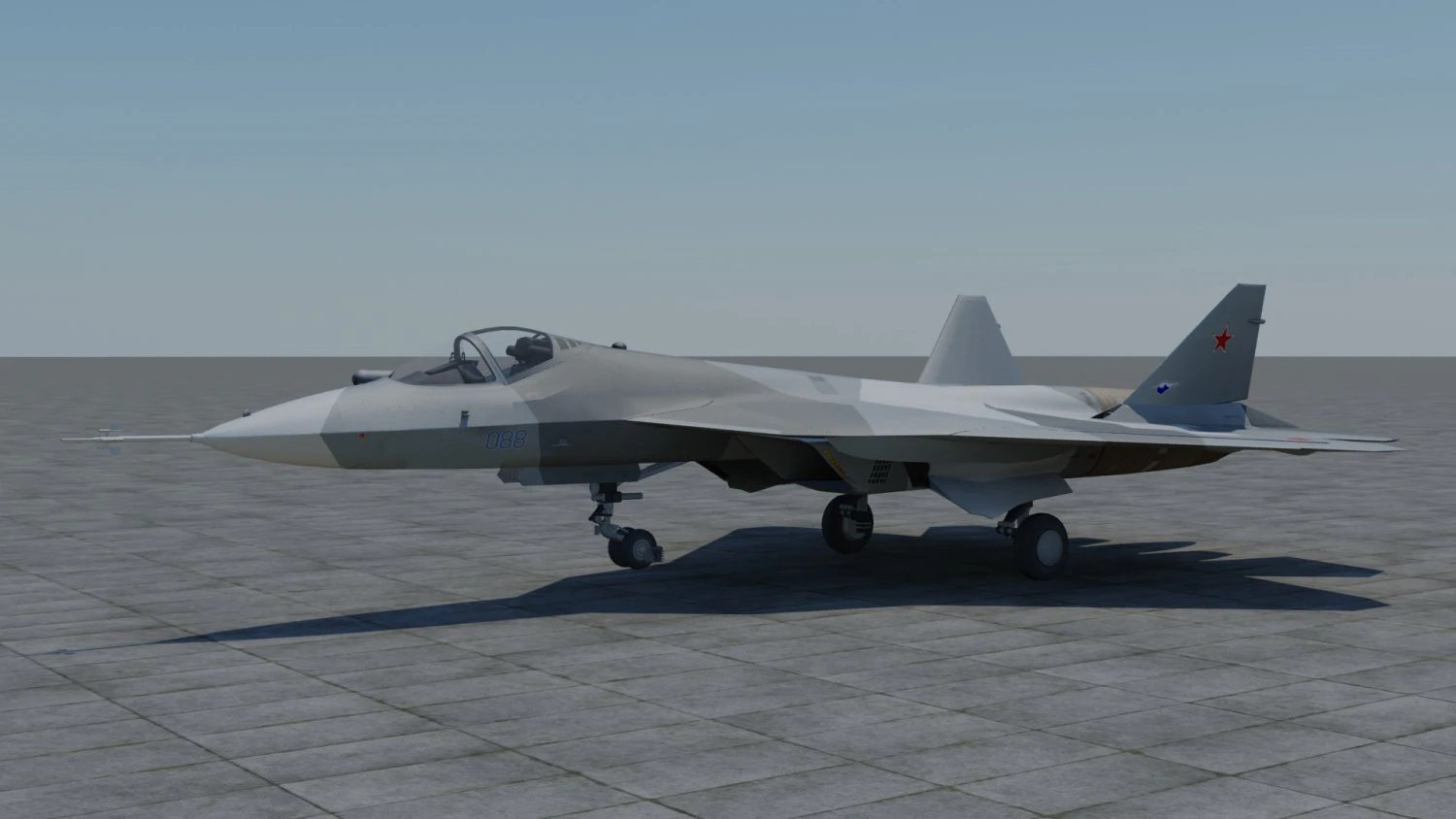 modern multi-purpose aircraft su-50 3D Model .c4d .max .obj .3ds .fbx .stl .blend