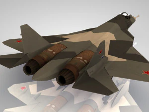 modern multi-purpose aircraft su-50 3D Model