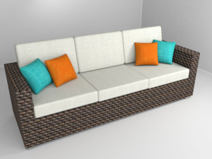 outdoor sofa and pillows 3D Model