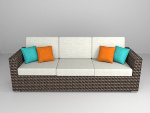 outdoor sofa and pillows 3D Model