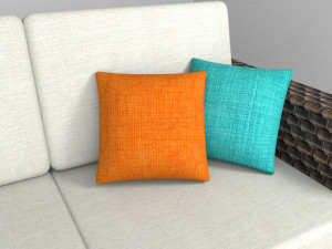 outdoor sofa and pillows 3D Model