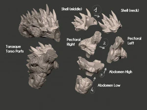 la &eacute;pica tarasca gigantesca miniatura Modelo de impresión 3D