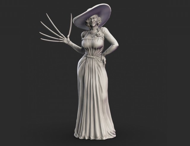 lady dimitrescu 3D Print Model .c4d .max .obj .3ds .fbx .stl .blend 