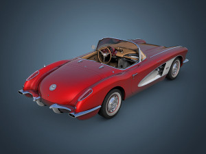 chevrolet corvette c1 red 3D Модель