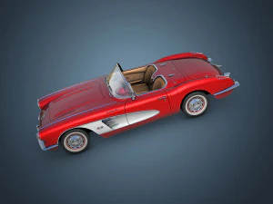 chevrolet corvette c1 red 3D Model