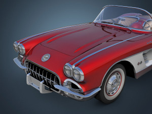 chevrolet corvette c1 red 3D Модель