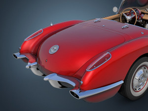 chevrolet corvette c1 red 3D Модель
