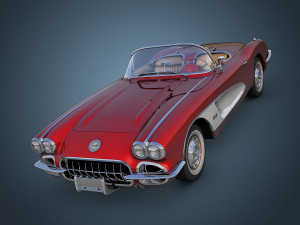 chevrolet corvette c1 red 3D Модель