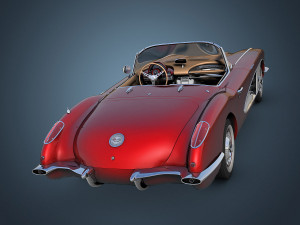 chevrolet corvette c1 red 3D Модель