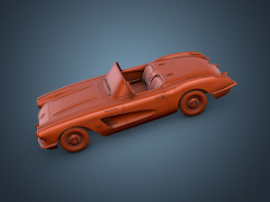 chevrolet corvette c1 red 3D Модель