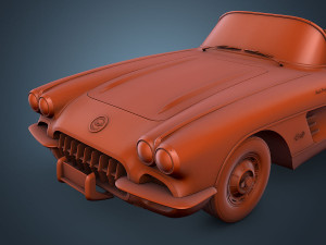 chevrolet corvette c1 red 3D Модель