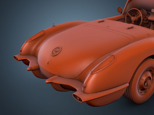 chevrolet corvette c1 red 3D Модель