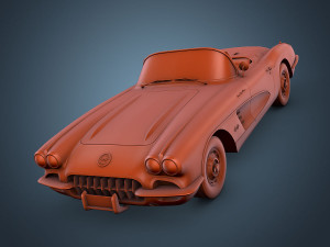 chevrolet corvette c1 red 3D Модель
