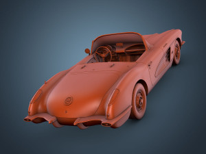 chevrolet corvette c1 red 3D Модель