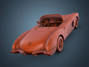 chevrolet corvette c1 red 3D Model