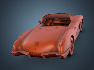 chevrolet corvette c1 red 3D Модель