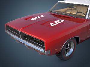 dodge charger r-t 1969 3D Model