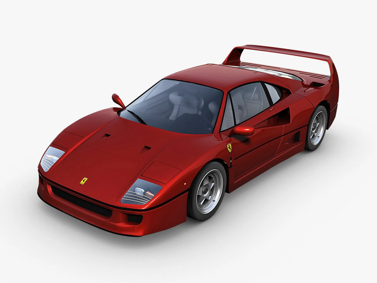 ferrari f40 3D Model .c4d .max .obj .3ds .fbx .stl .blend