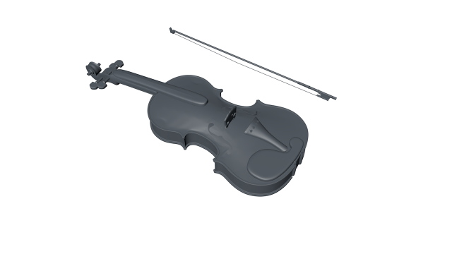 violino 3D Модель .c4d .max .obj .3ds .fbx .stl .blend 