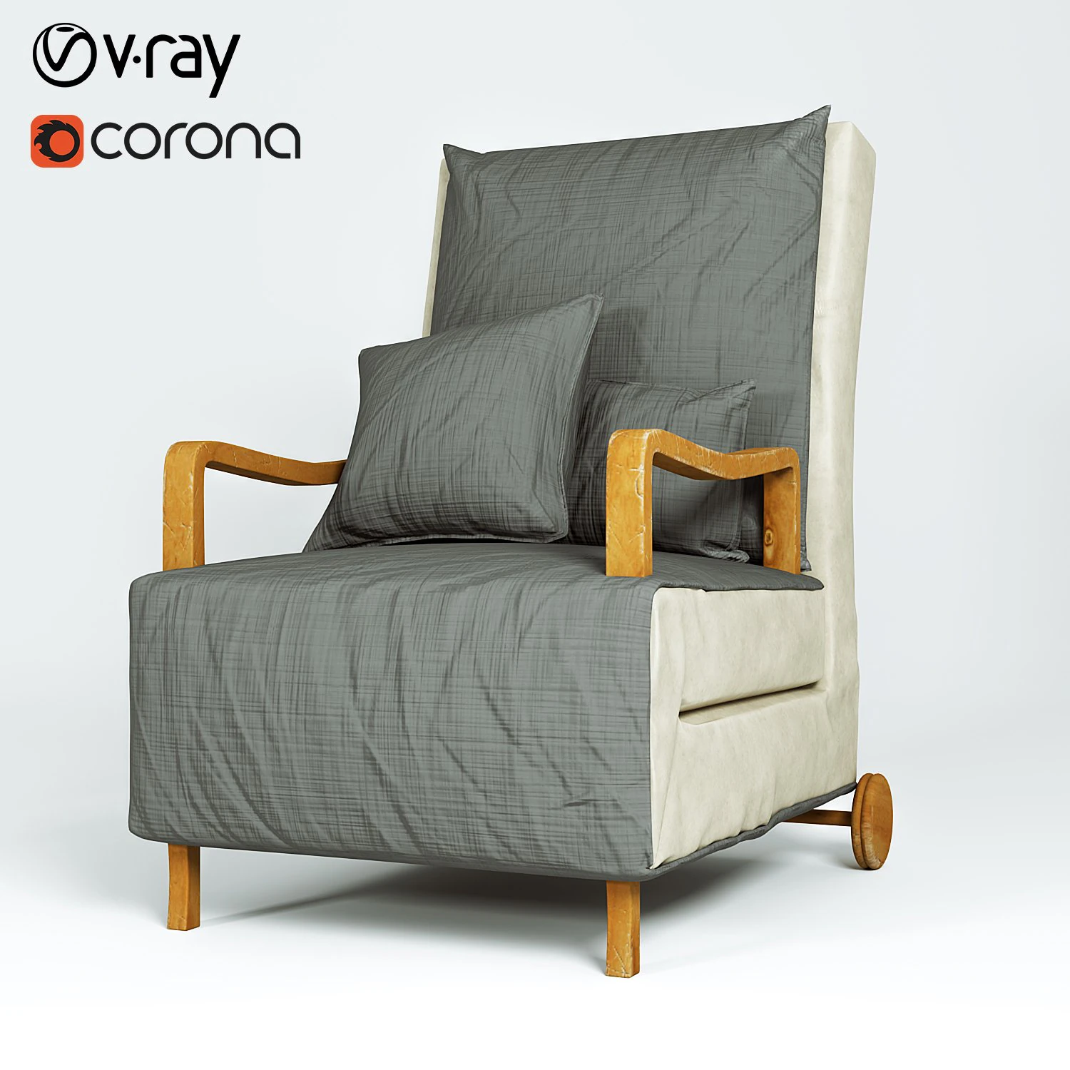 arm chair fabric detail 3D Model .c4d .max .obj .3ds .fbx .stl .blend 