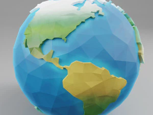 низькополігональна земля 3D Модель