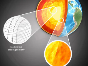 earth cross section 3D Model