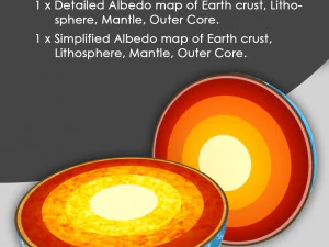 earth cross section 3D Model