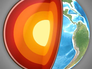 earth cross section 3D Model