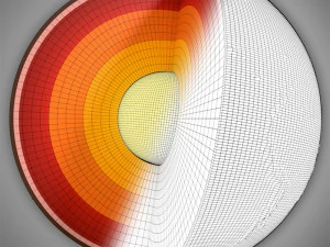 earth cross section 3D Model