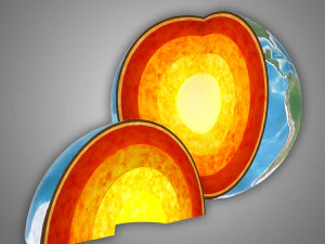 earth cross section 3D Model