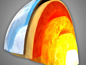 earth cross section 3D Model