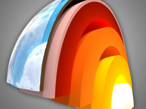 earth cross section 3D Model