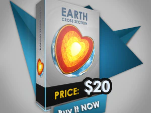 earth cross section 3D Model