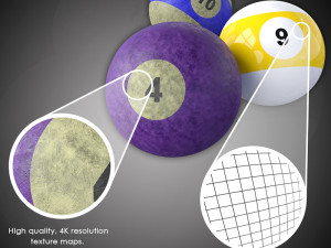 billiard balls Modello 3D