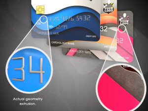 은행 카드 3D 모델